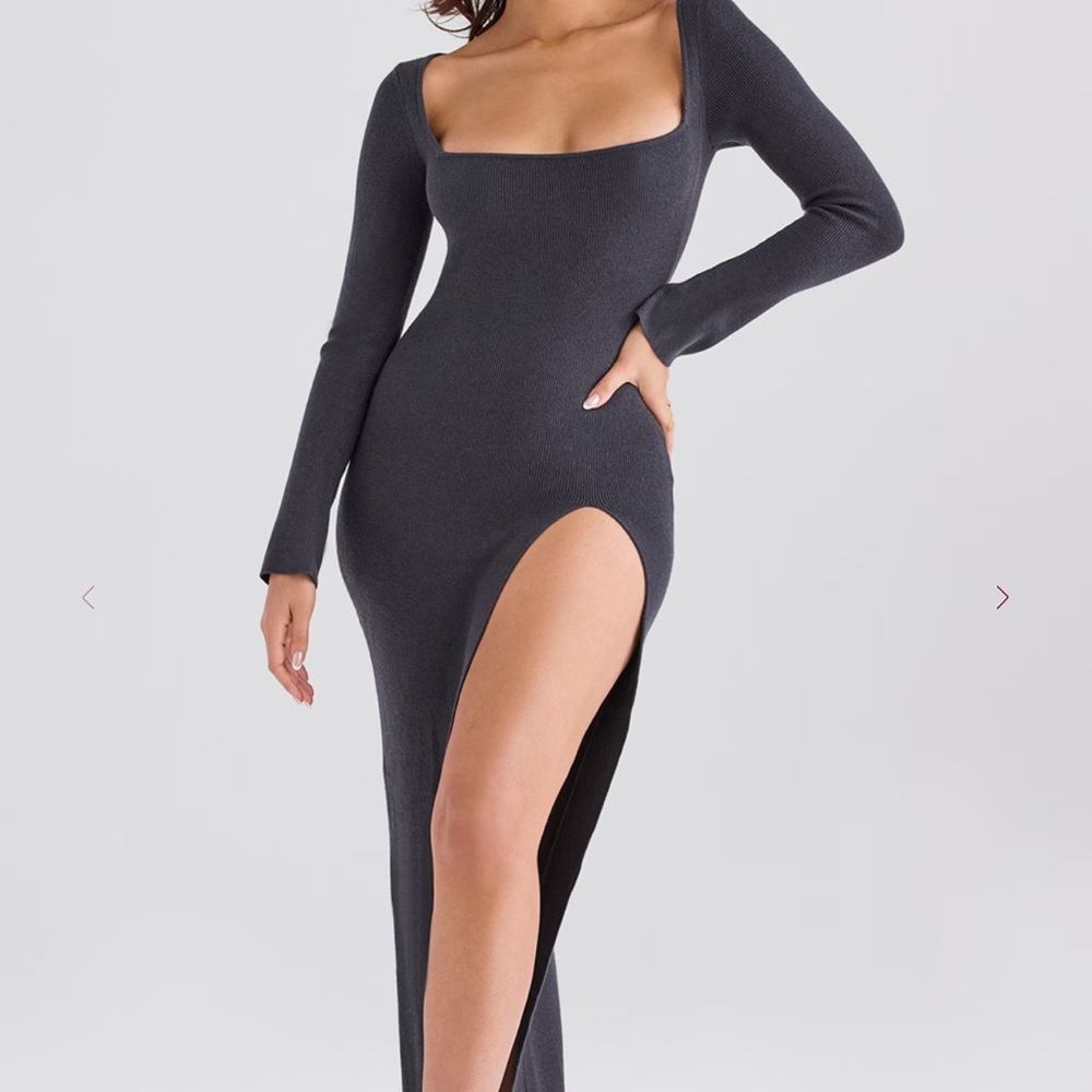 House of CB Charcoal Long Sleeve Dress